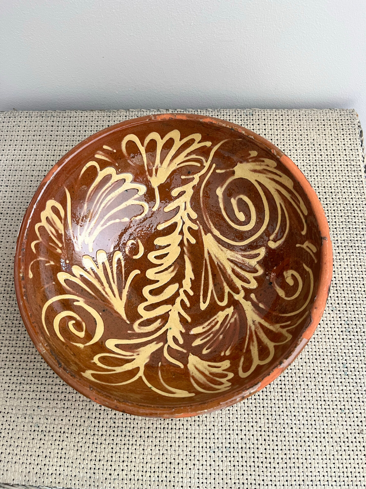 Glazed terracotta salad bowl