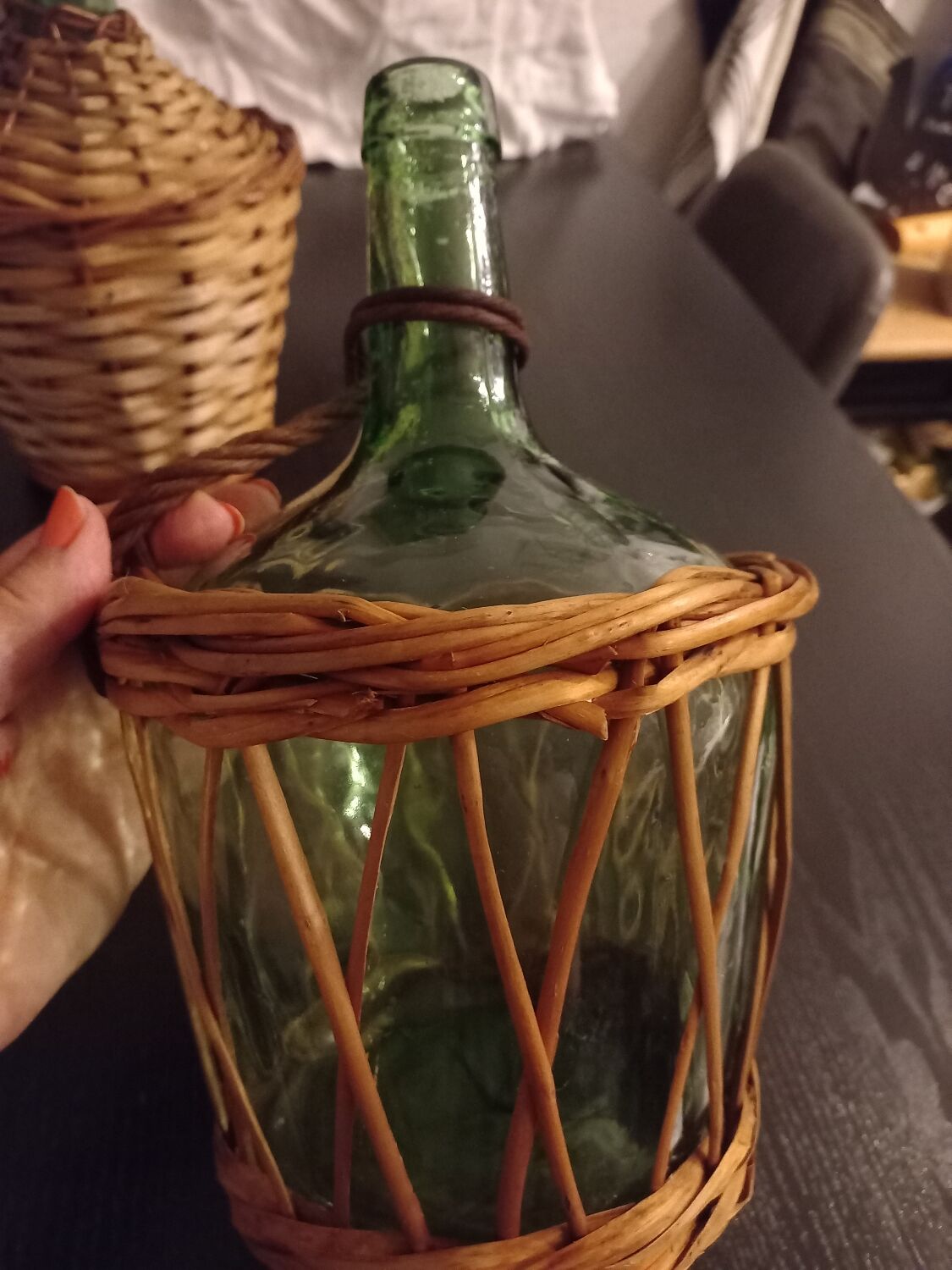 Vintage glass demijohn
