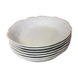 Set de 6 assiettes creuses avec liseré