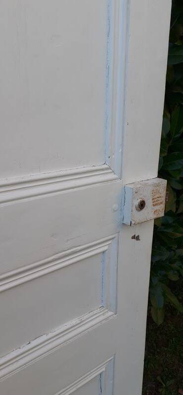 Communication door h216.5x87cm old paneled, molded