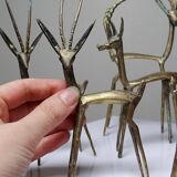 Family of 7 African brass gazelles or antelopes from the 50s and 60s, Congo