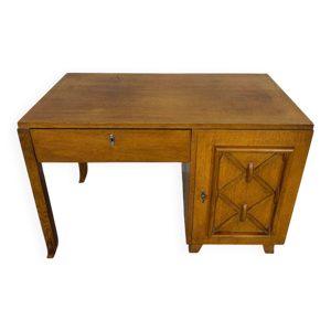 Bureau vintage 1950 chêne - pieds compas
