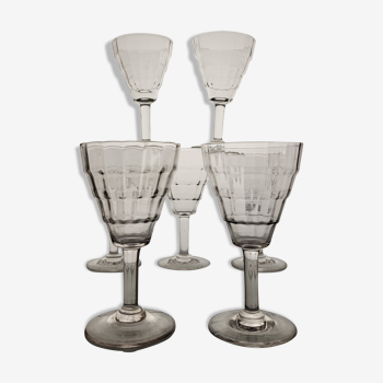 6 wine glasses 1950s