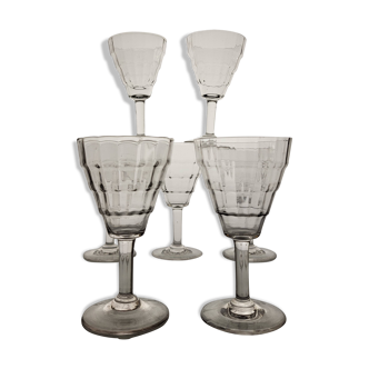 6 wine glasses 1950s