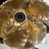 Vintage 70s gold Jansen style wall lamp