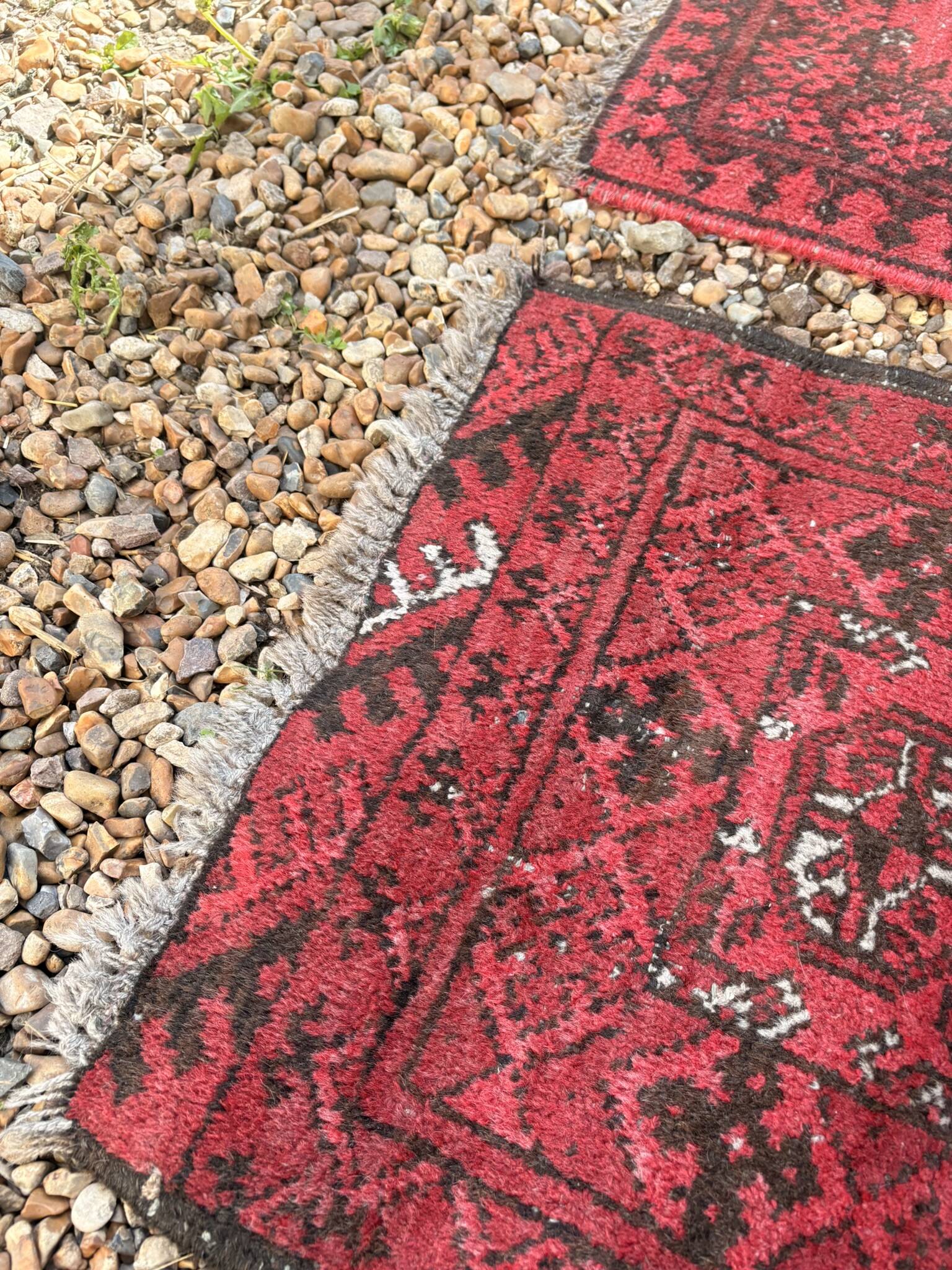 Pair of Antique Balouch Rugs 54x44 Hand-Knotted Wool Cushion Boho Vintage