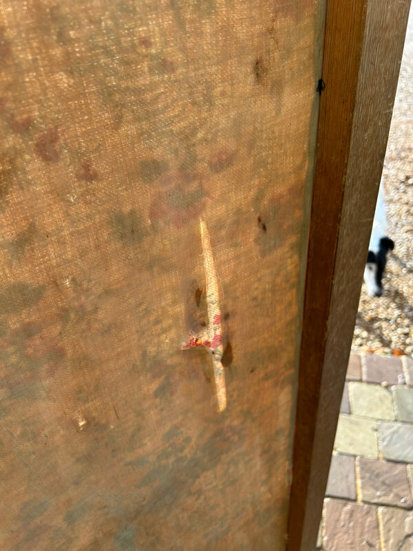 Paravent 1930 fleurs roses shabby dans son jus