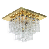 Crystal Glass and Brass Chandelier by Limburg, Germany, 1960s
