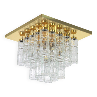 Crystal Glass and Brass Chandelier by Limburg, Germany, 1960s