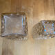 Pair of vintage bubble design moulded glass vases