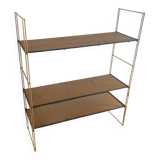 Vintage 1960 String wall shelf in gold wood - 60 x 50 cm