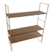 Vintage 1960 String wall shelf in gold wood - 60 x 50 cm