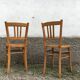 Pair of vintage curved wooden bistro chairs