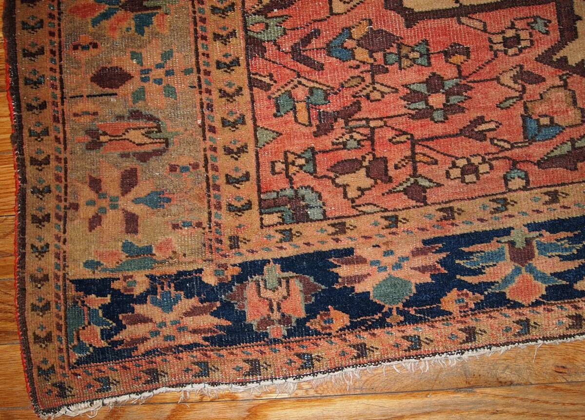 Handmade antique Persian Farahan rug 131cm x 204cm 1910s - 1B153