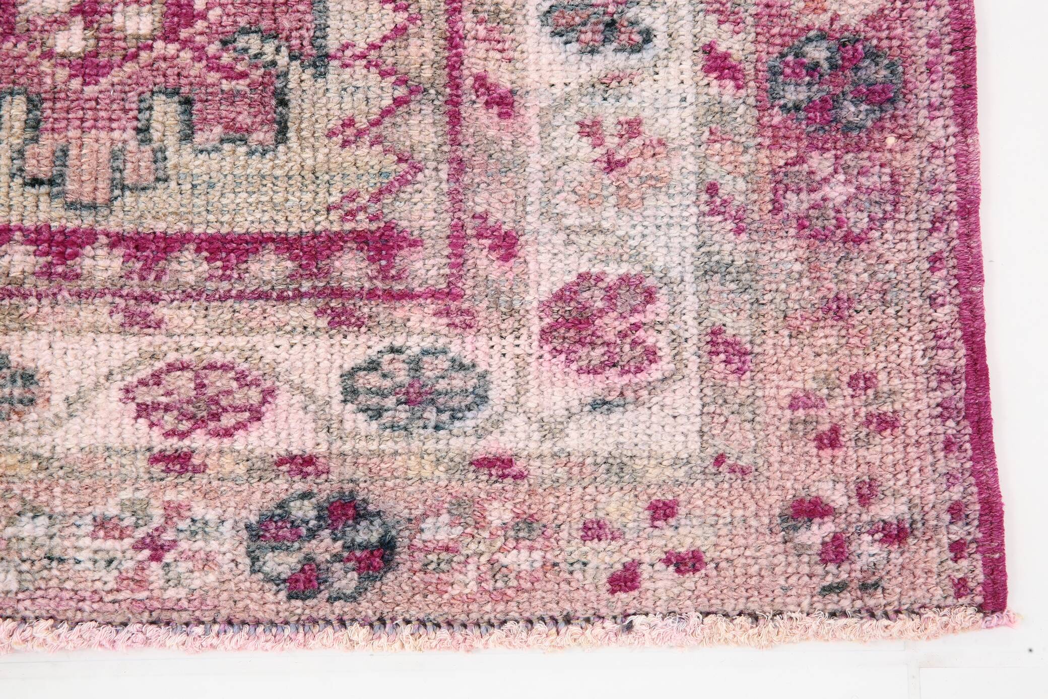 Shades of Pink Turkish Hallway Runner Rug, 78x360 Cm