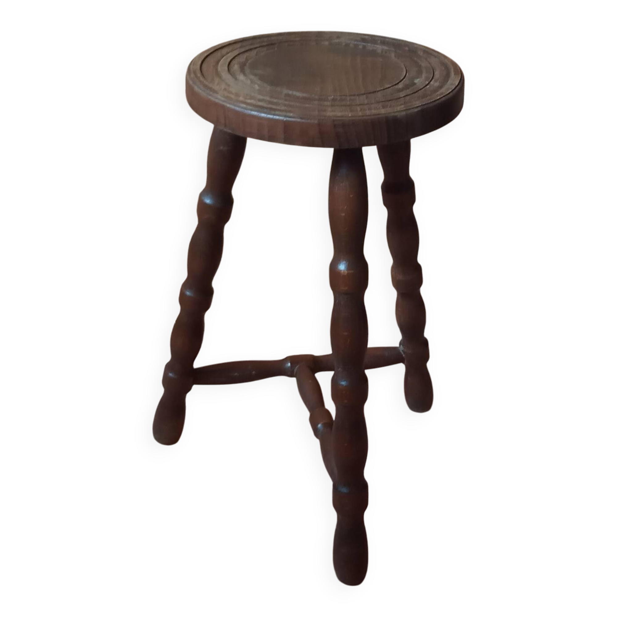 Tripod stool with turned legs