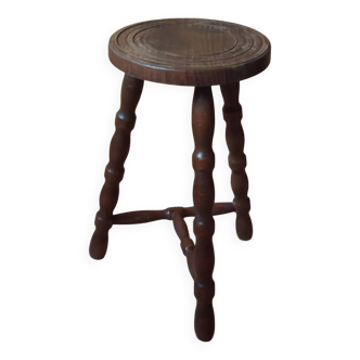 Tripod stool with turned legs