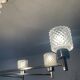 Vintage Italian chandelier from the 60s in chromed metal and glass