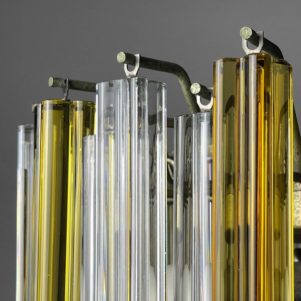 Crystal prism chandelier in Murano glass by Venini, 1970s.