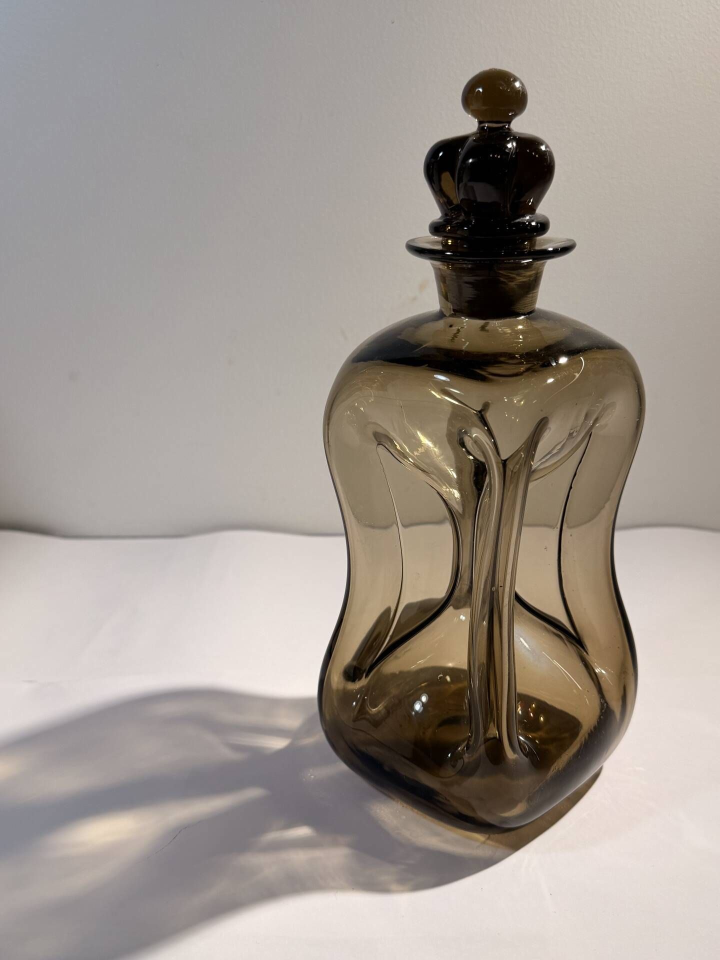 Kluk Kluk Mid-Century Glass Carafe by Jacob E. Bang for Holmegaard