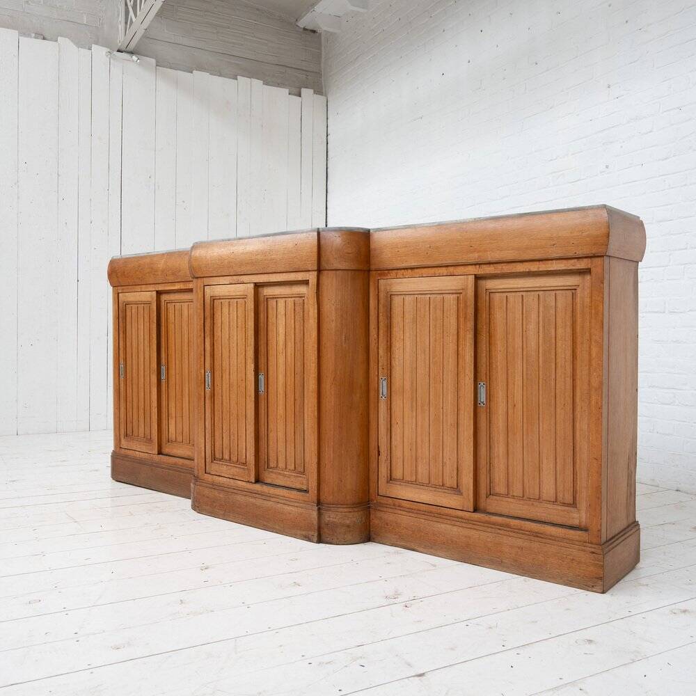 French vintage Art Deco bar in walnut and marble, 1920.