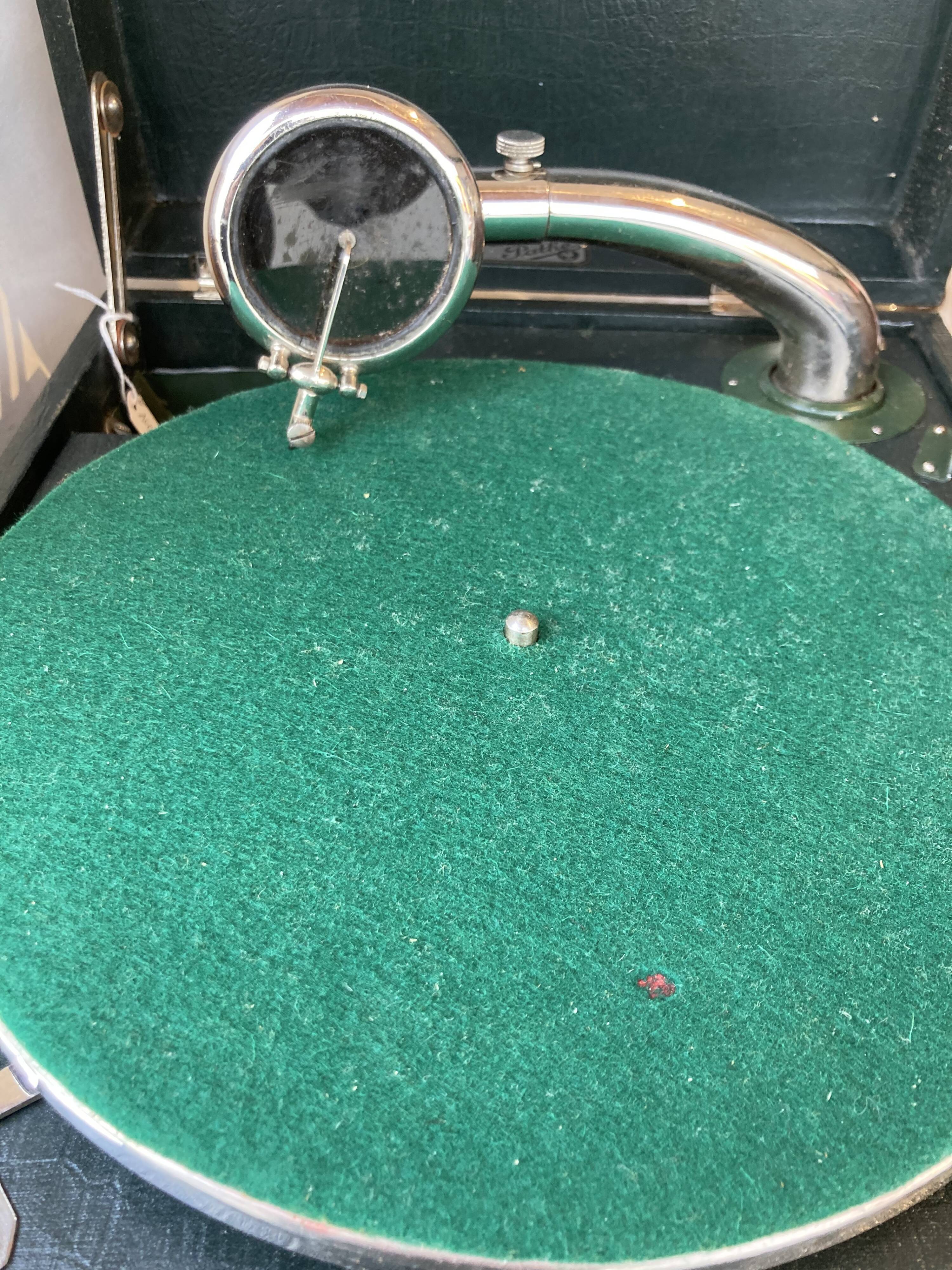 Old Pathé Diamond portable Gramophone