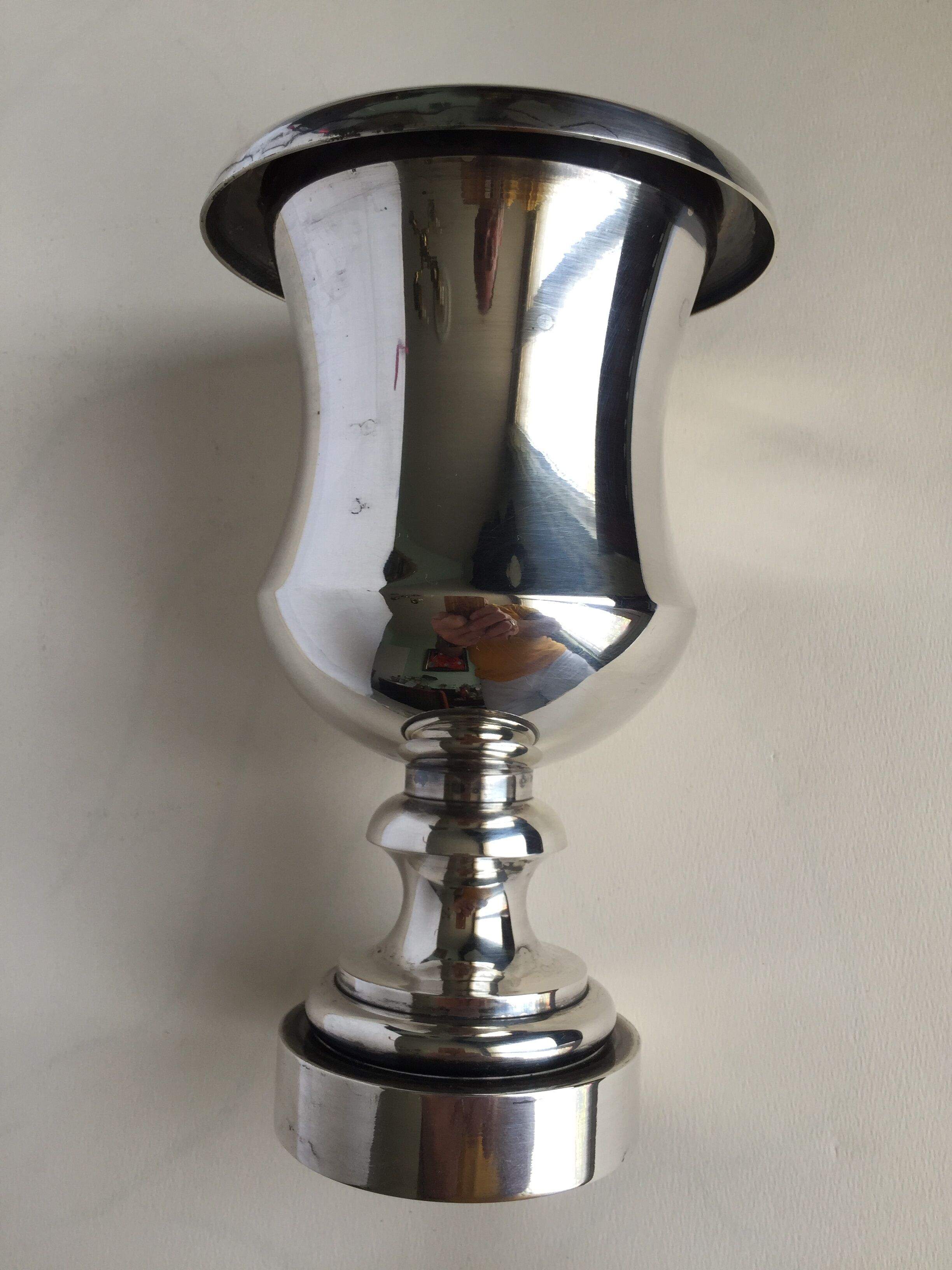 Christian Dior silver metal vase