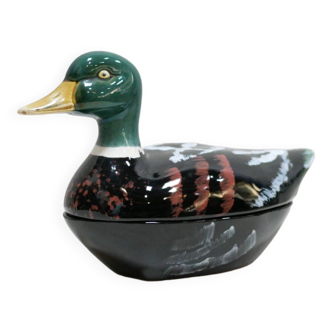 Vintage ceramic duck terrine by Michel Caugant