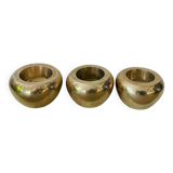 Three brass candlesticks
