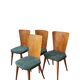 4 chaises vintage style Baumann bois et tissu