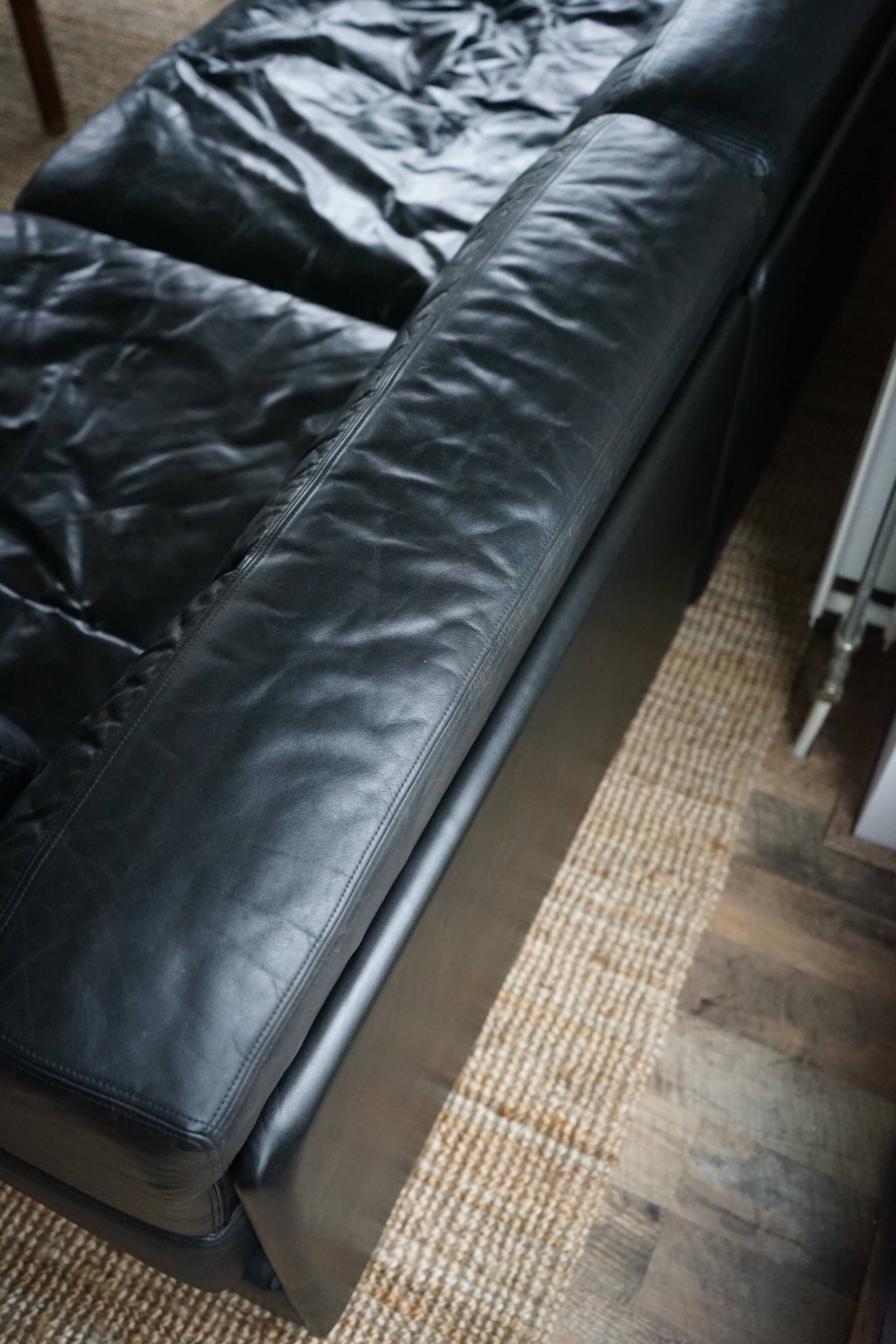 Ensemble Canapé-lit Modulable DS76 en Cuir Noir de De Sede