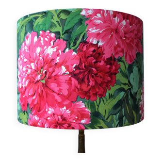 Lampshade with pink peony pattern