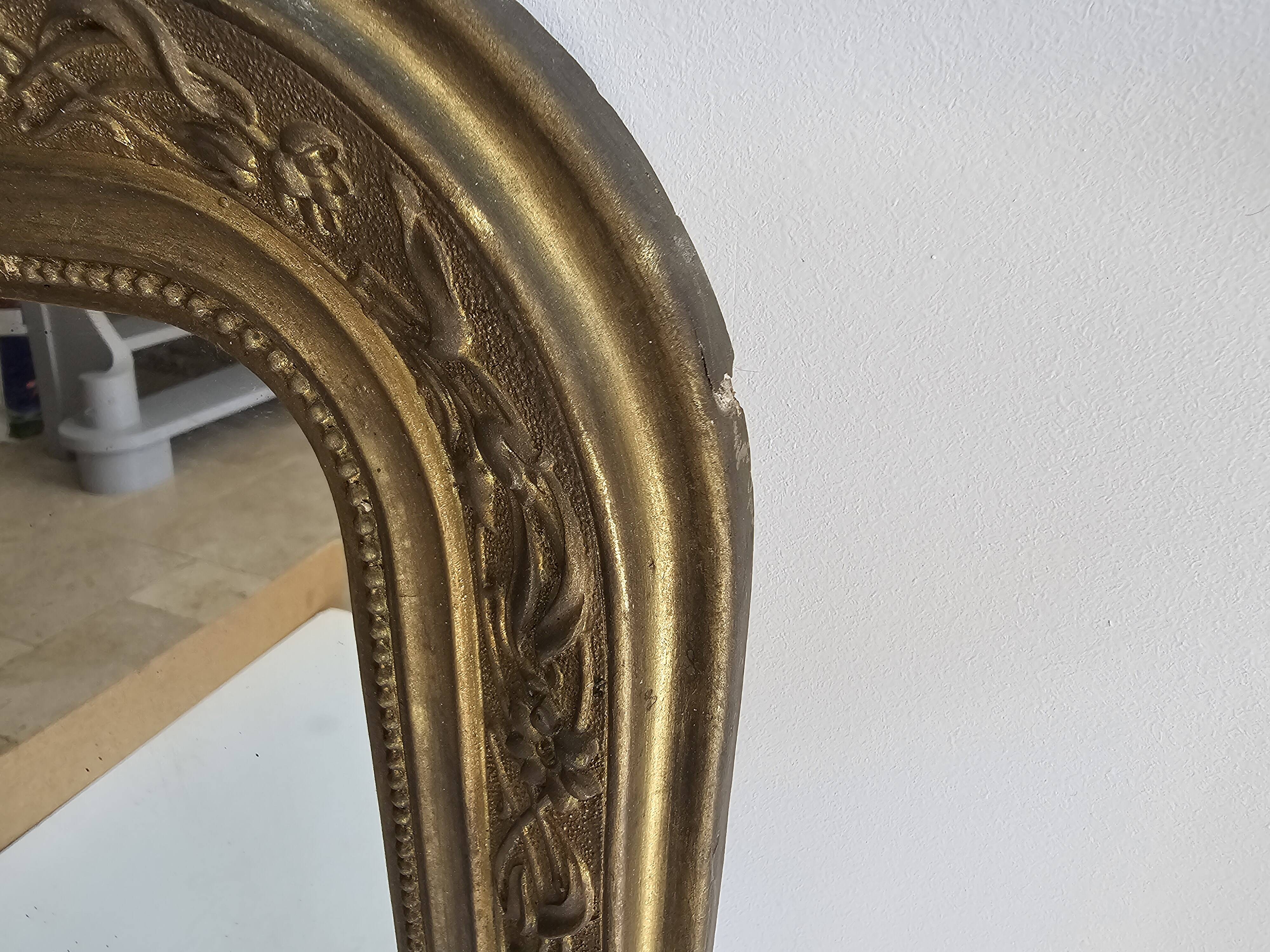 Ancien Miroir cadre doré 'époque Louis-Philippe - 55cm x 40cm