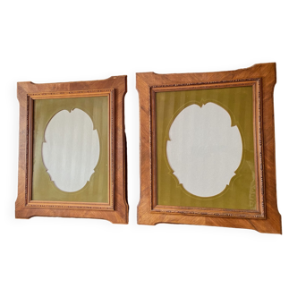Wooden frame with elaborately cut Marie-Louise