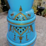 Golden blue opaline vase