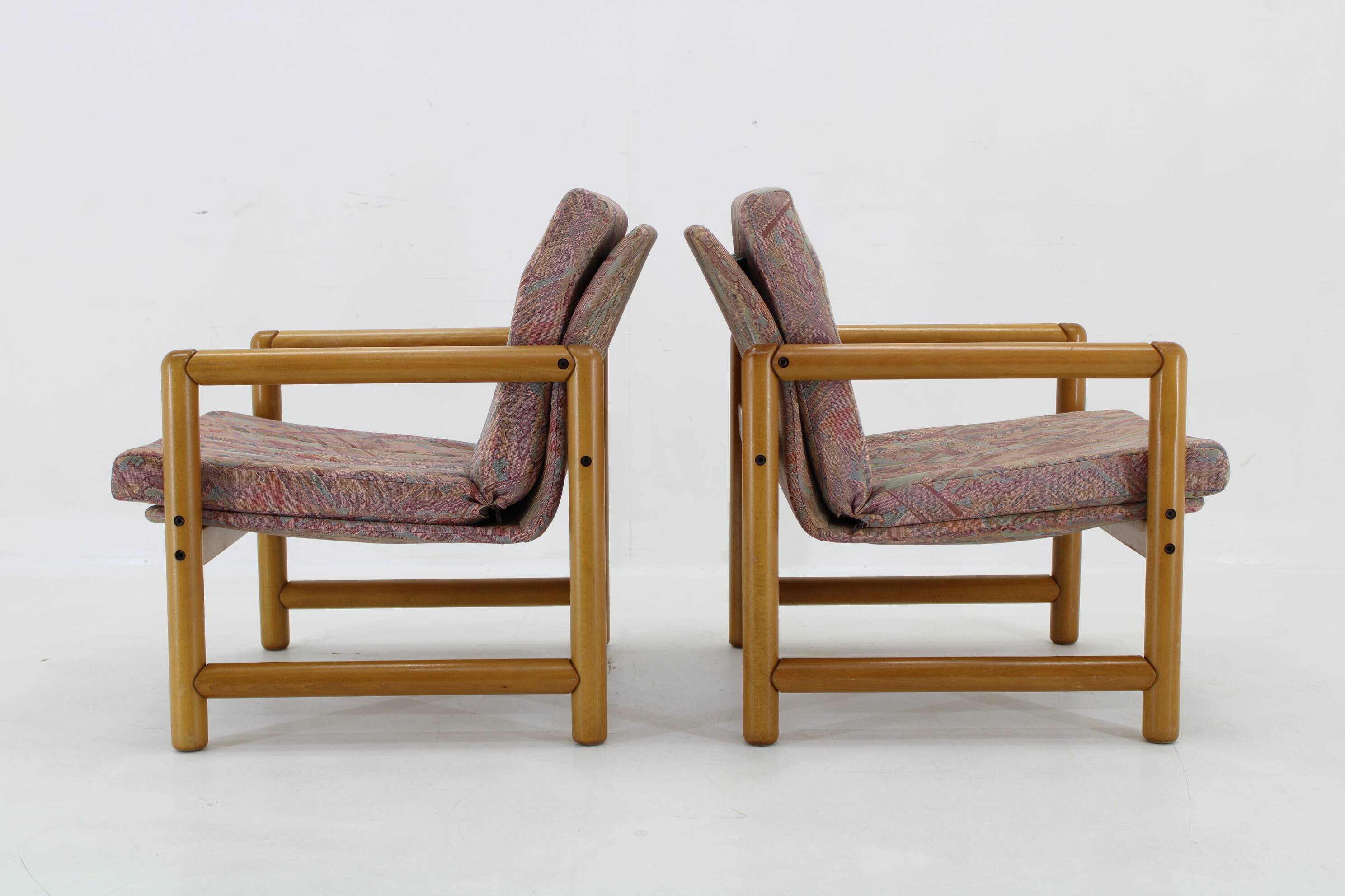 1970s Pair of Beech Armchairs and Coffee Table  by TON, Czechoslovakia