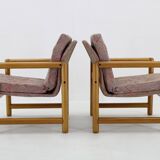 1970s Pair of Beech Armchairs and Coffee Table  by TON, Czechoslovakia