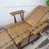 Rattan folding lounge chair