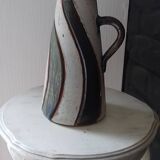 Very beautiful enameled stoneware jug from the 1950s