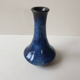 Vase soliflore bleu en céramique (grès de Puisaye) signé Aristide Mallet ?