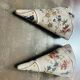 Pair of large bouquet vases, earthenware from Sarreguemines, Righi model.