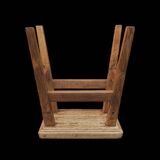 Rustic solid wood stool – brutalist spirit