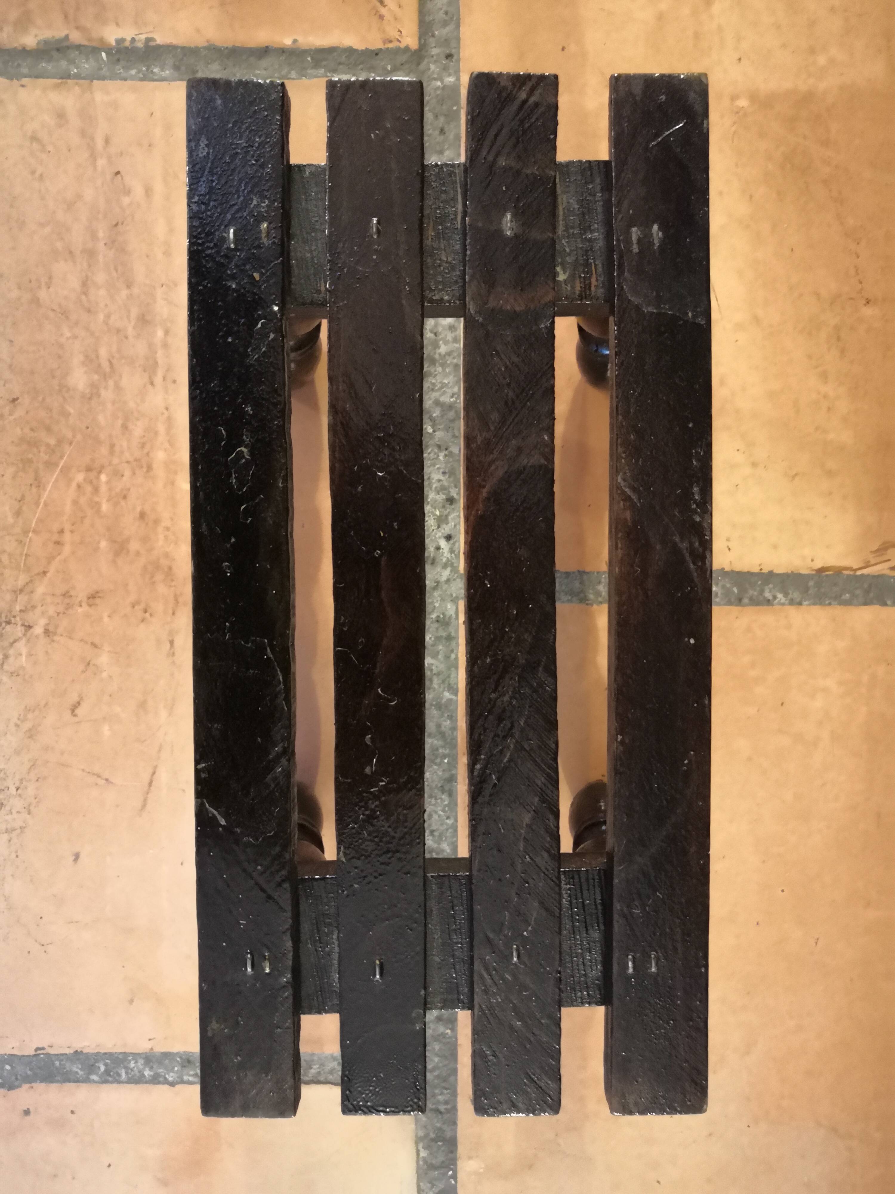 Step foot rest wooden foot stool vintage brutalist