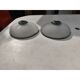 Pair of Art Deco wall lights with opaline glass, copper and brass.