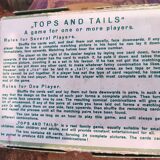 Vintage card game Tops and Tails around the World