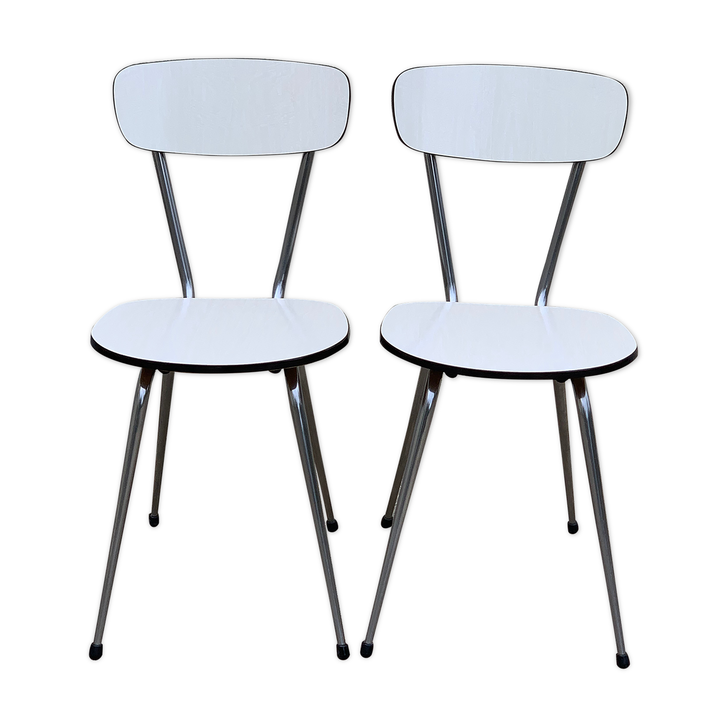 Formica chairs white compass feet