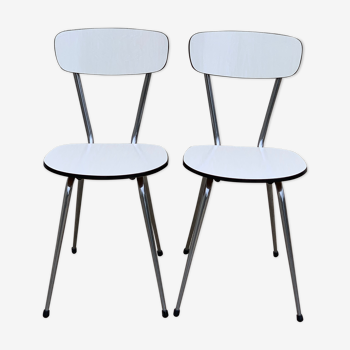Formica chairs white compass feet