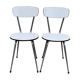 Chaises Formica  blanc pieds compas