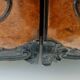 Ebonized Beech and Walnut-Root Cabinet with a Glass Top, Brianza, Italy