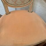 Pair of Louis XVI style armchairs in 20th century patinated beech